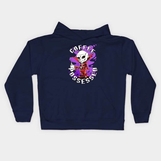 Deadman is Coffee Possessed Kids Hoodie by MentalPablum